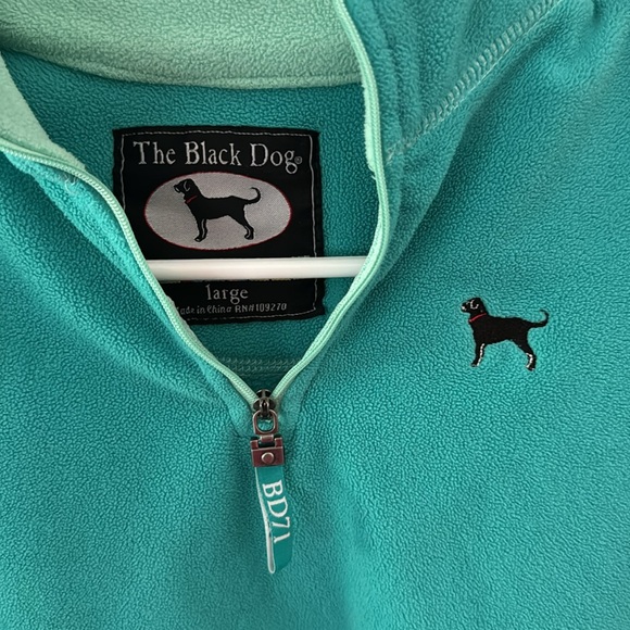 Black dog teal fleece Large - Picture 3 of 8